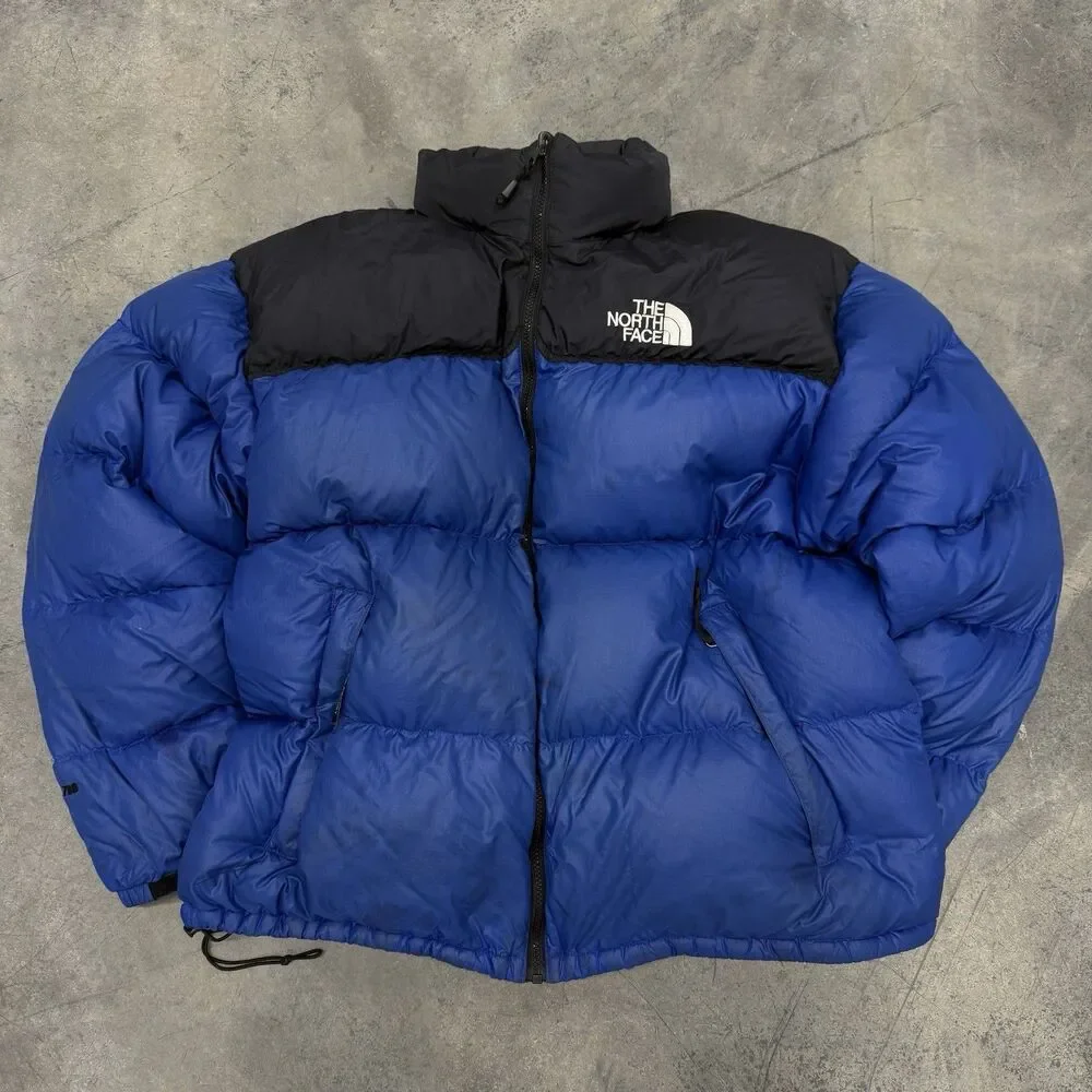 Vtg North Face 700 Down Goose 1996 Nuptse Puffer Jacket Blue Black Men’s 2XL *Re